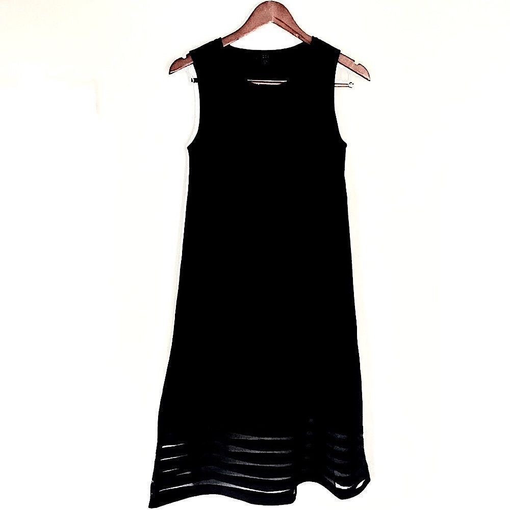COS Black Sleeveless A-Line Dress with sheer accents at hem Size XS - Picture 2 of 15